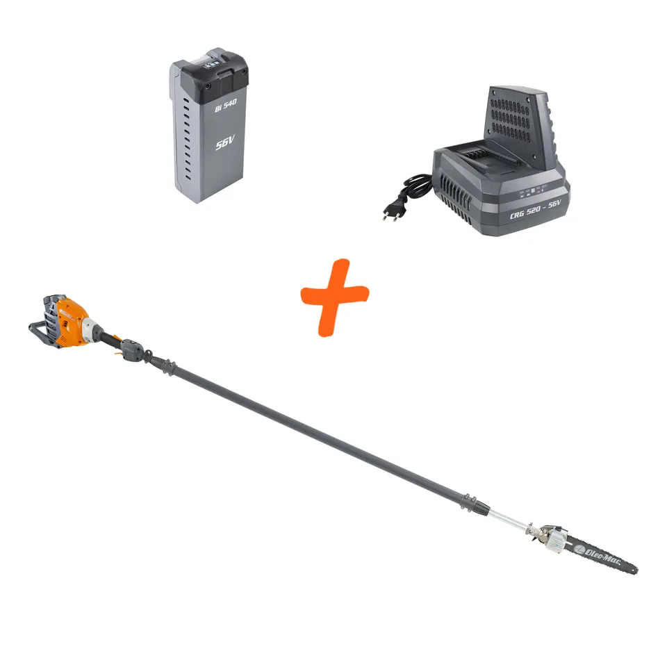 oleo-mac-ppxi-530-lagueuse-sur-perche-batterie-56v-kit-batterie-4ah-chargeur image 1