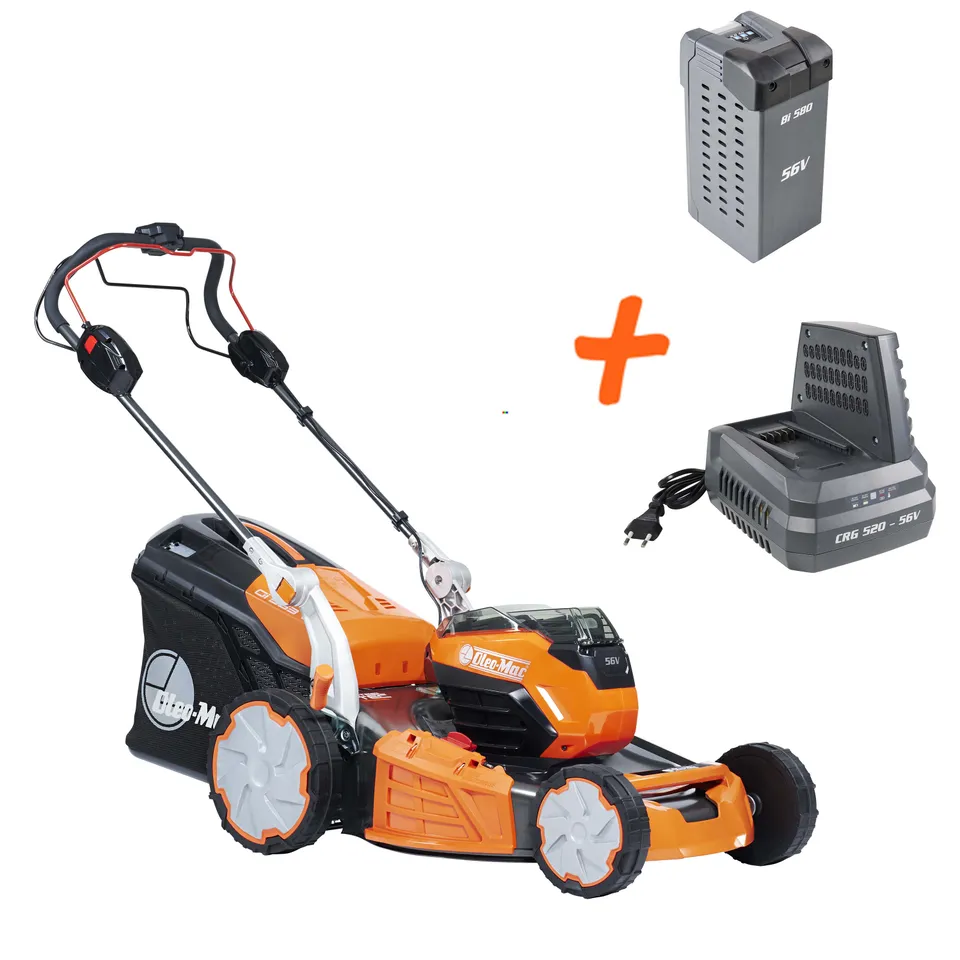 oleo-mac-gi-553-v-tondeuse-batterie-56v-kit-batterie-8-ah-chargeur image 1