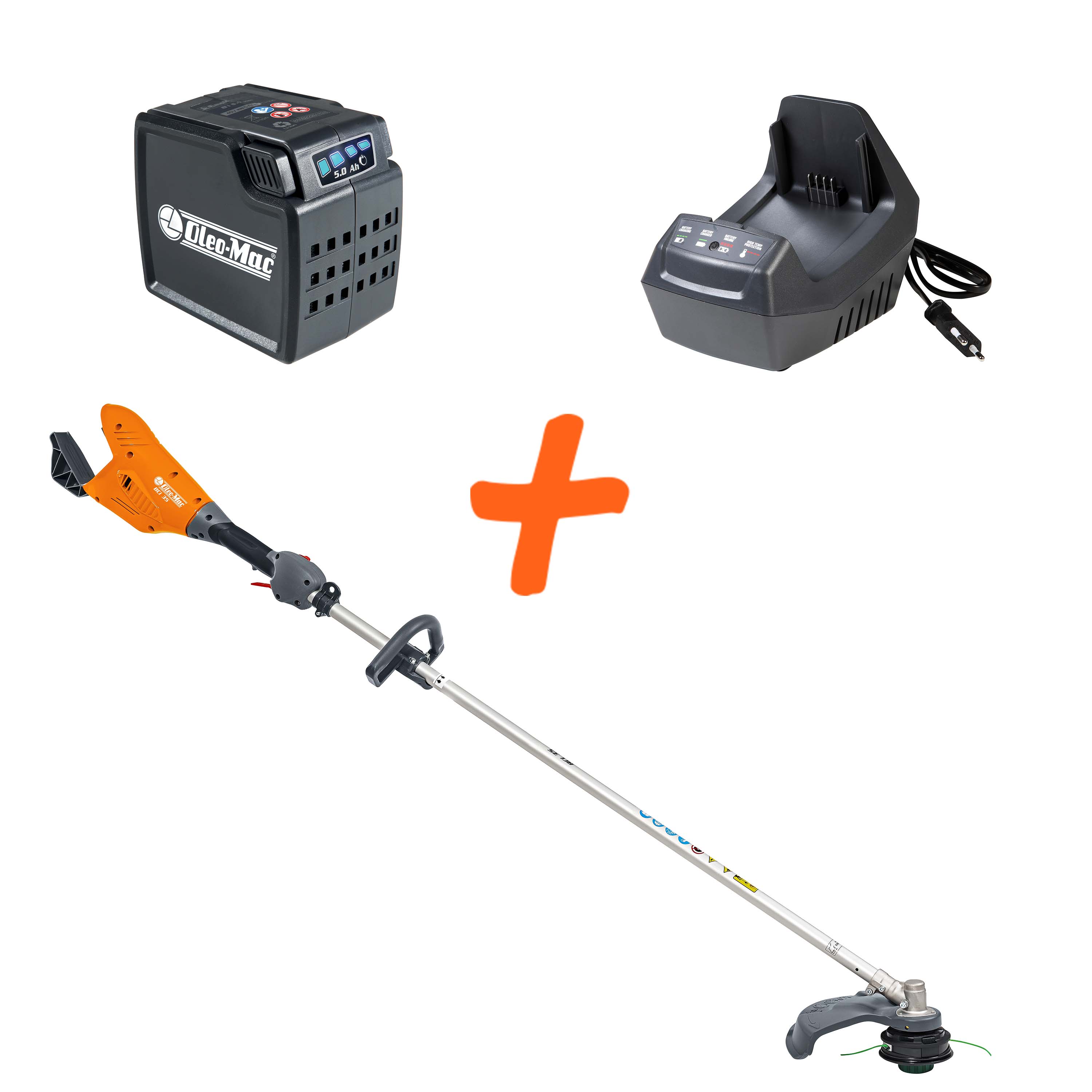oleo-mac-bci-35-kit-d-broussailleuse-batterie-40v-batterie-5ah-chargeur image 1